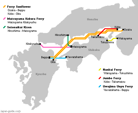 Japanese Ferries  Domestic Routes 