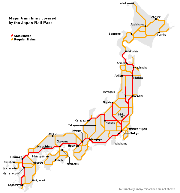 Map Of Jr Lines In Japan Japan Rail Pass (JR Pass)