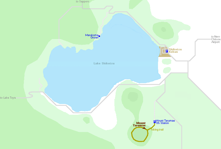 volcano restaurant town lake map